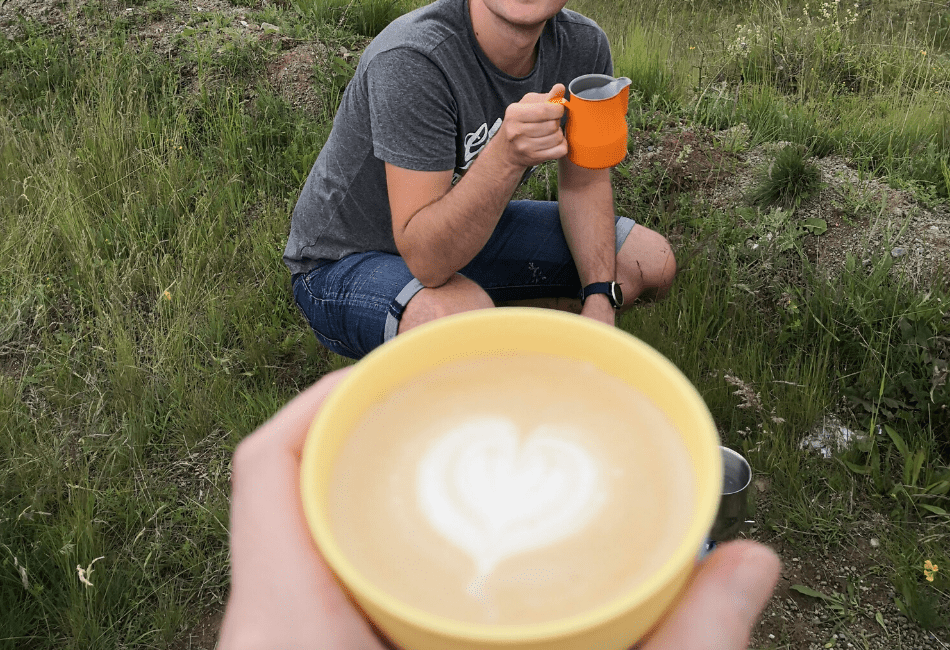 cafea in camping